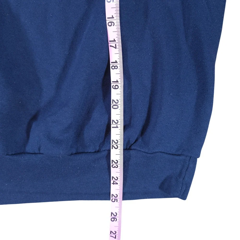 VTG Top Stitch by Morning Sun Navy Blue Cat Flower Embroidered Sweatshirt Med - Picture 5 of 7